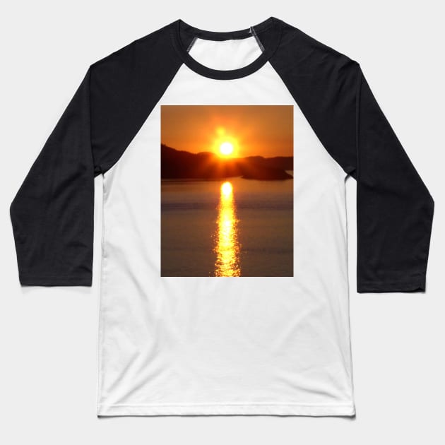 Alaska sunset Baseball T-Shirt by WelshDesigns